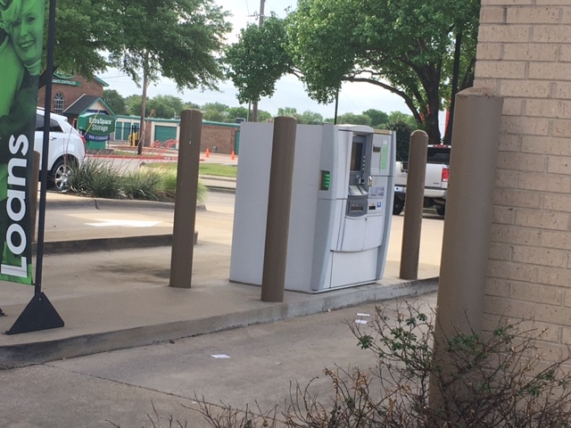 Bollards Protecting ATM In Bank Drive-Thru